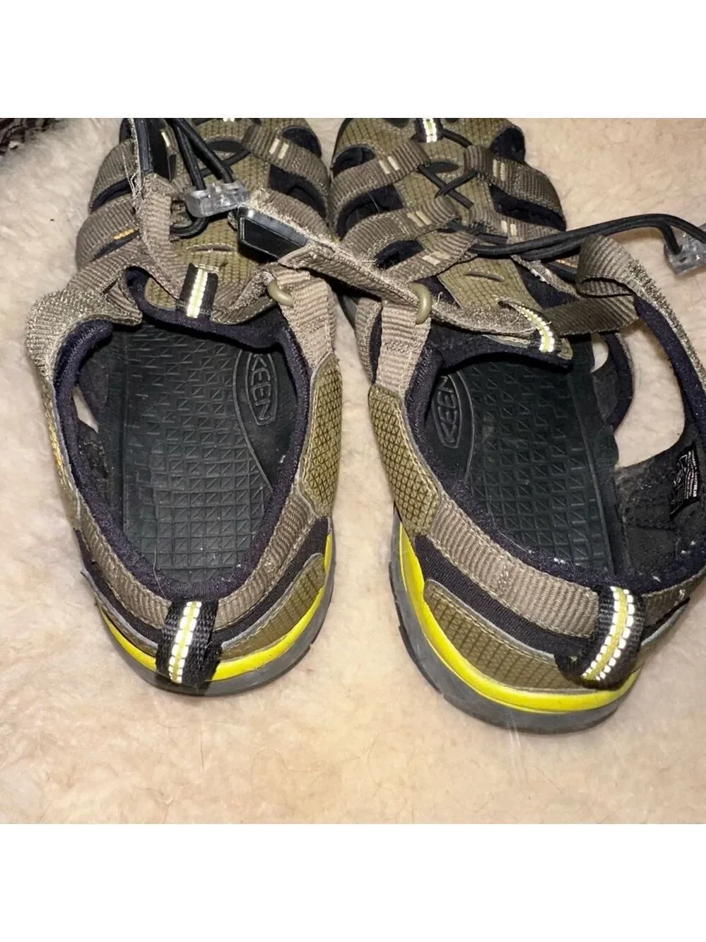 EUC Big Kids Size 6 Keen Olive Green Waterproof Hiking Sandals